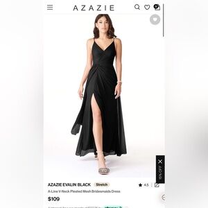 Azazie Size A6 (Regular 6) Evalin in Black